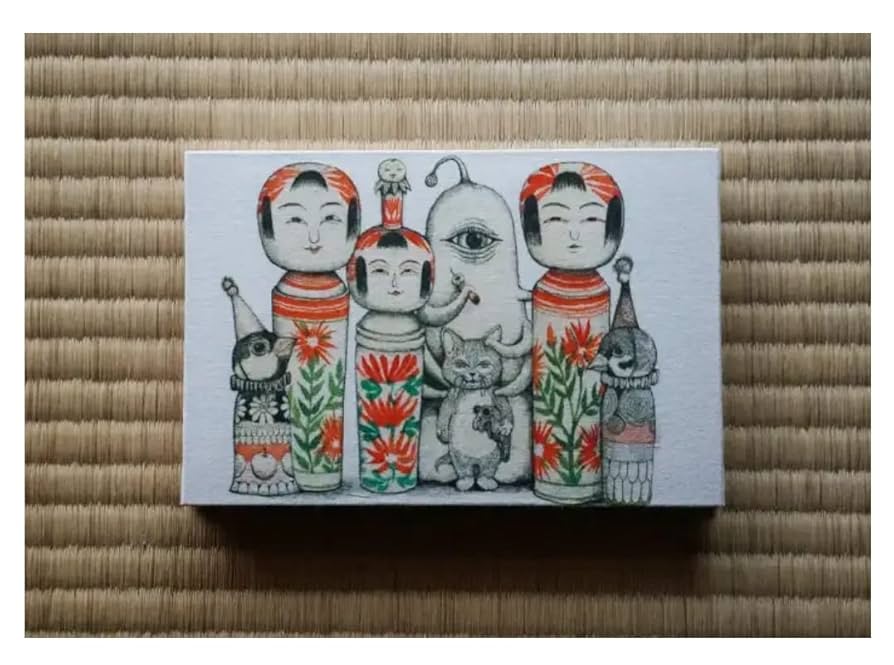ヒグチユウコ 御朱印帳 こけし 新品未開封品 神社仏閣 猫 イラスト 雀 ヒグチユウコ 御朱印帳 こけし 新品未開封品 神社仏閣 猫